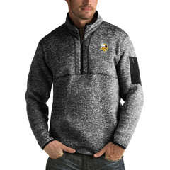 Minnesota Vikings Antigua Fortune Big & Tall Quarter-Zip Pullover Jacket - Heather Black discount