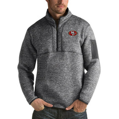 San Francisco 49ers Antigua Fortune Big & Tall Quarter-Zip Pullover Jacket - Charcoal on sale