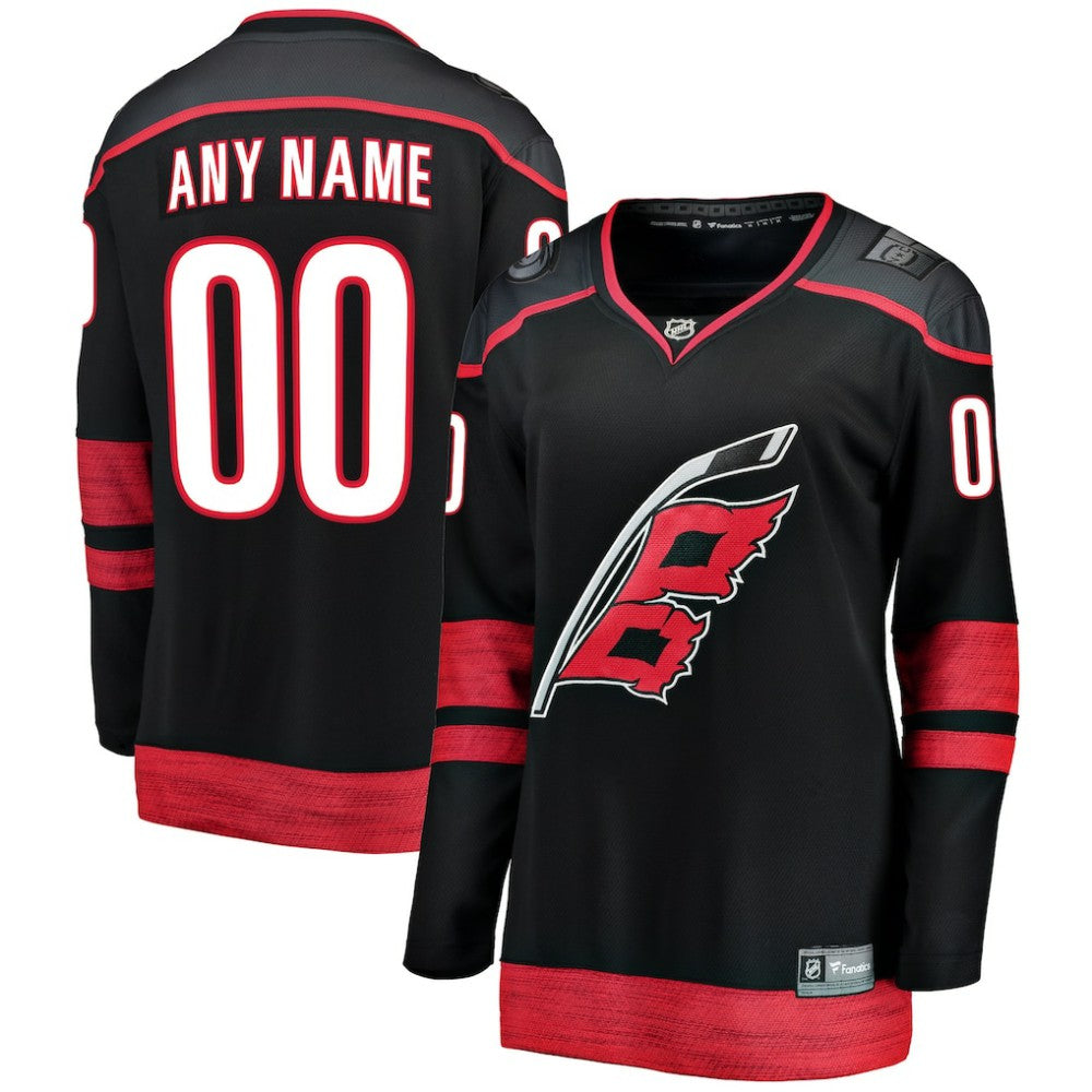 Carolina Hurricanes Fanatics Women's Home Breakaway Custom Jersey - Black Jerseys