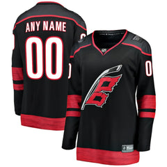 Carolina Hurricanes Fanatics Women's Home Breakaway Custom Jersey - Black Jerseys