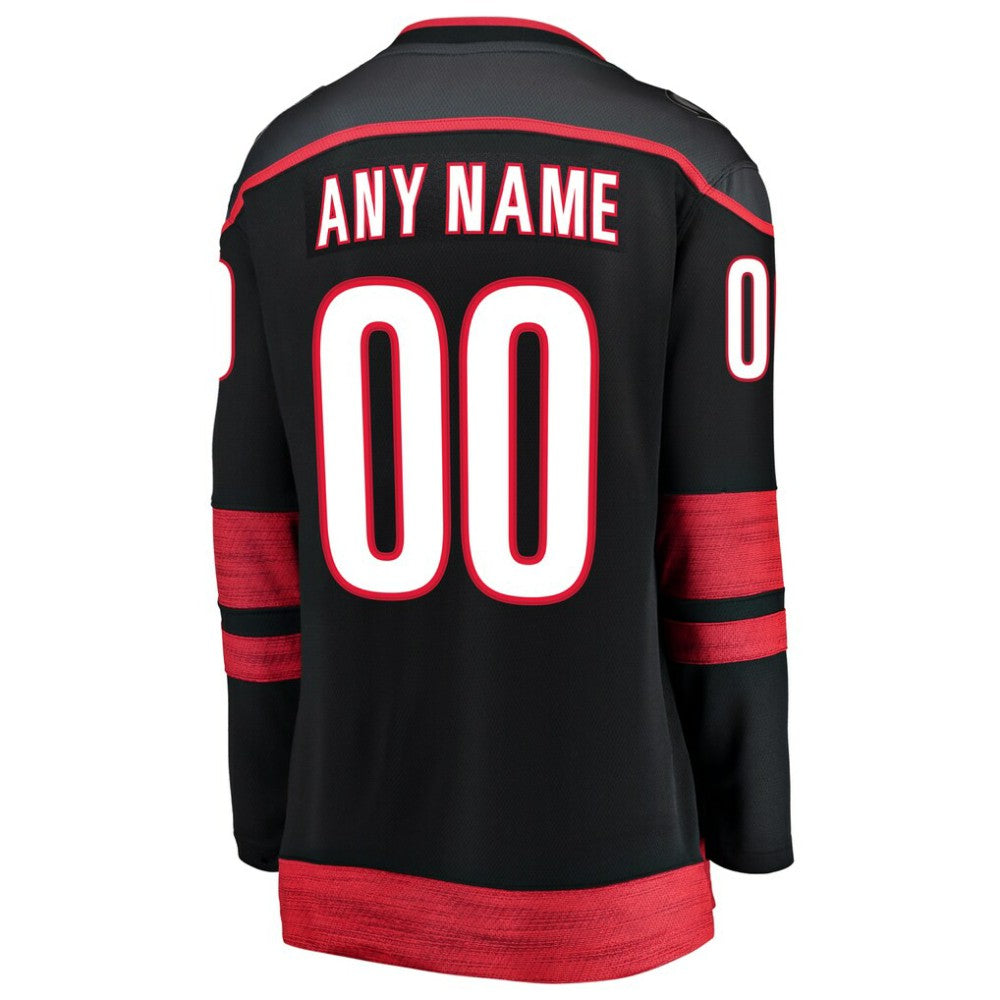 Carolina Hurricanes Fanatics Women's Home Breakaway Custom Jersey - Black Jerseys