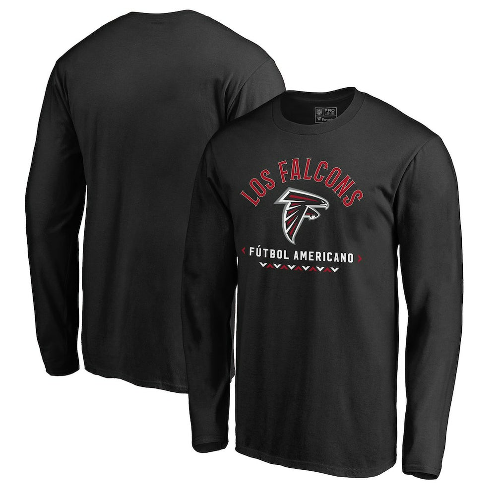 Atlanta Falcons Futbol Americano Long Sleeve T-Shirt - Black outlet