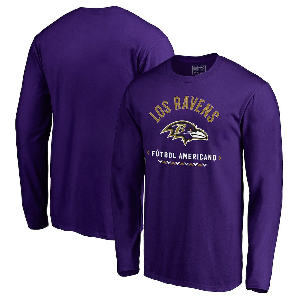 Baltimore Ravens Futbol Americano Long Sleeve T-Shirt - Purple outlet
