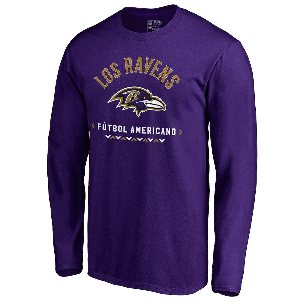 Baltimore Ravens Futbol Americano Long Sleeve T-Shirt - Purple outlet