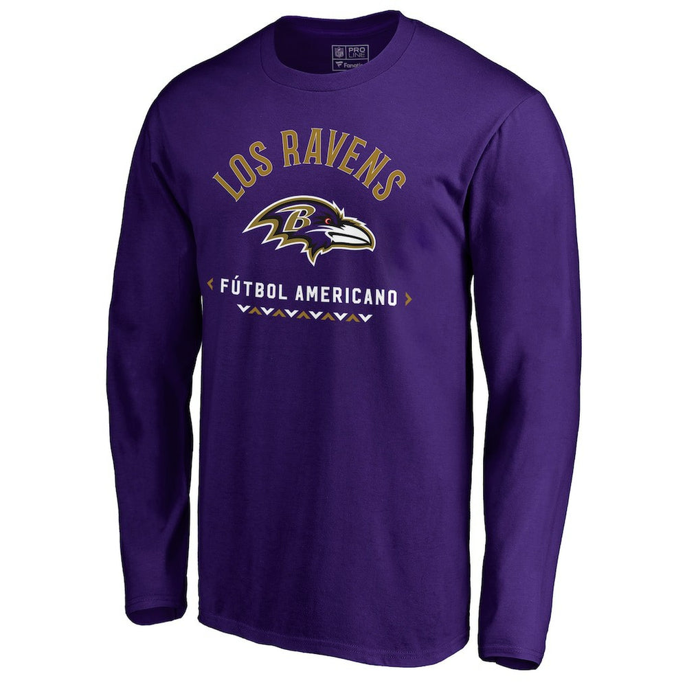 Baltimore Ravens Futbol Americano Long Sleeve T-Shirt - Purple outlet