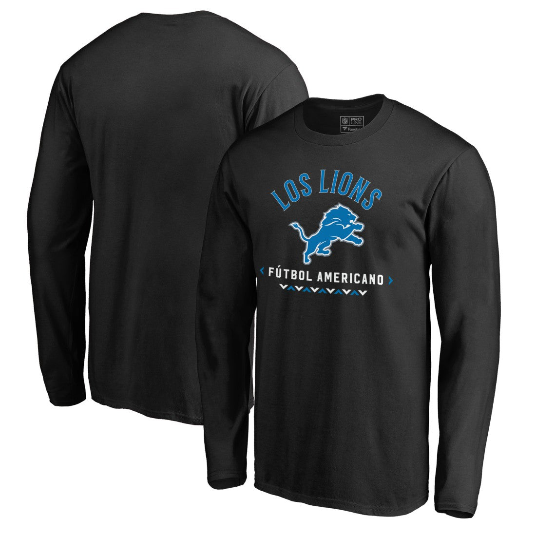 Detroit Lions Futbol Americano Long Sleeve T-Shirt - Black for sale
