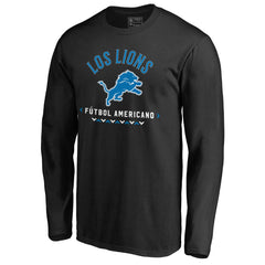 Detroit Lions Futbol Americano Long Sleeve T-Shirt - Black for sale