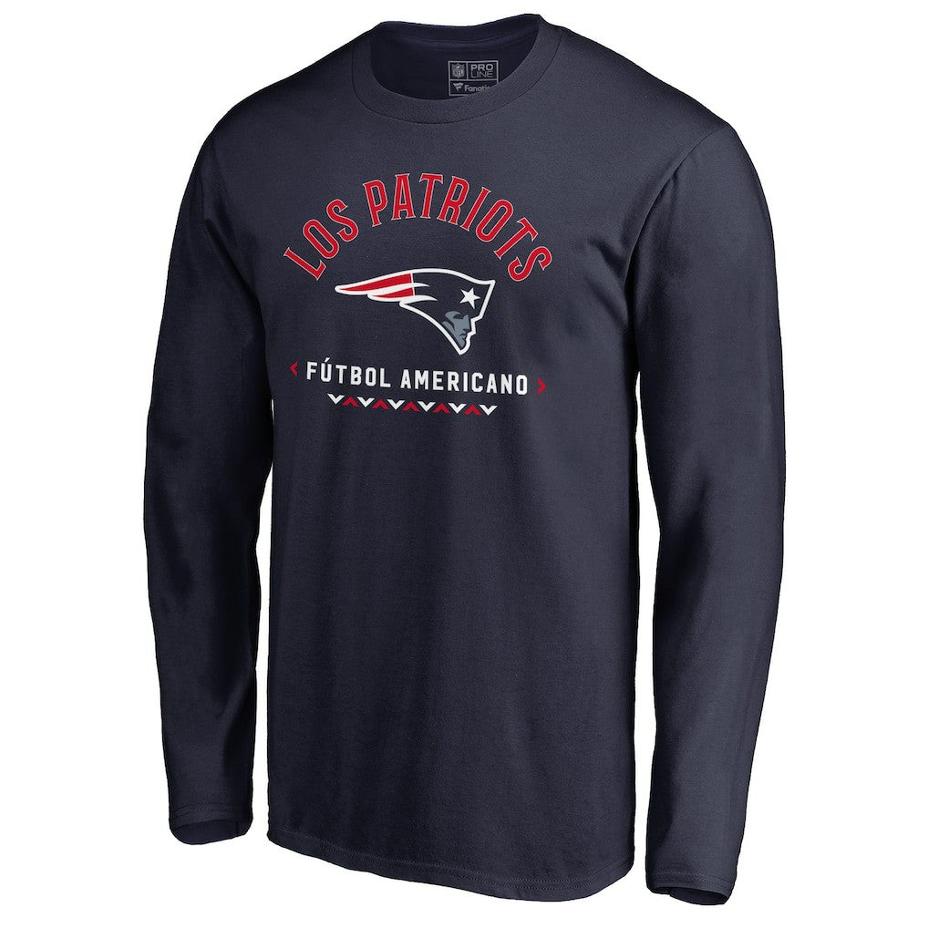 New England Patriots Futbol Americano Long Sleeve T-Shirt - Navy outlet