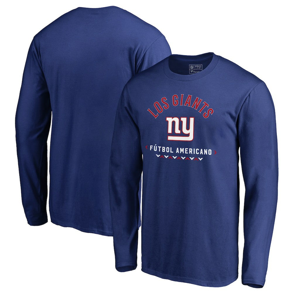 New York Giants Futbol Americano Long Sleeve T-Shirt - Royal outlet