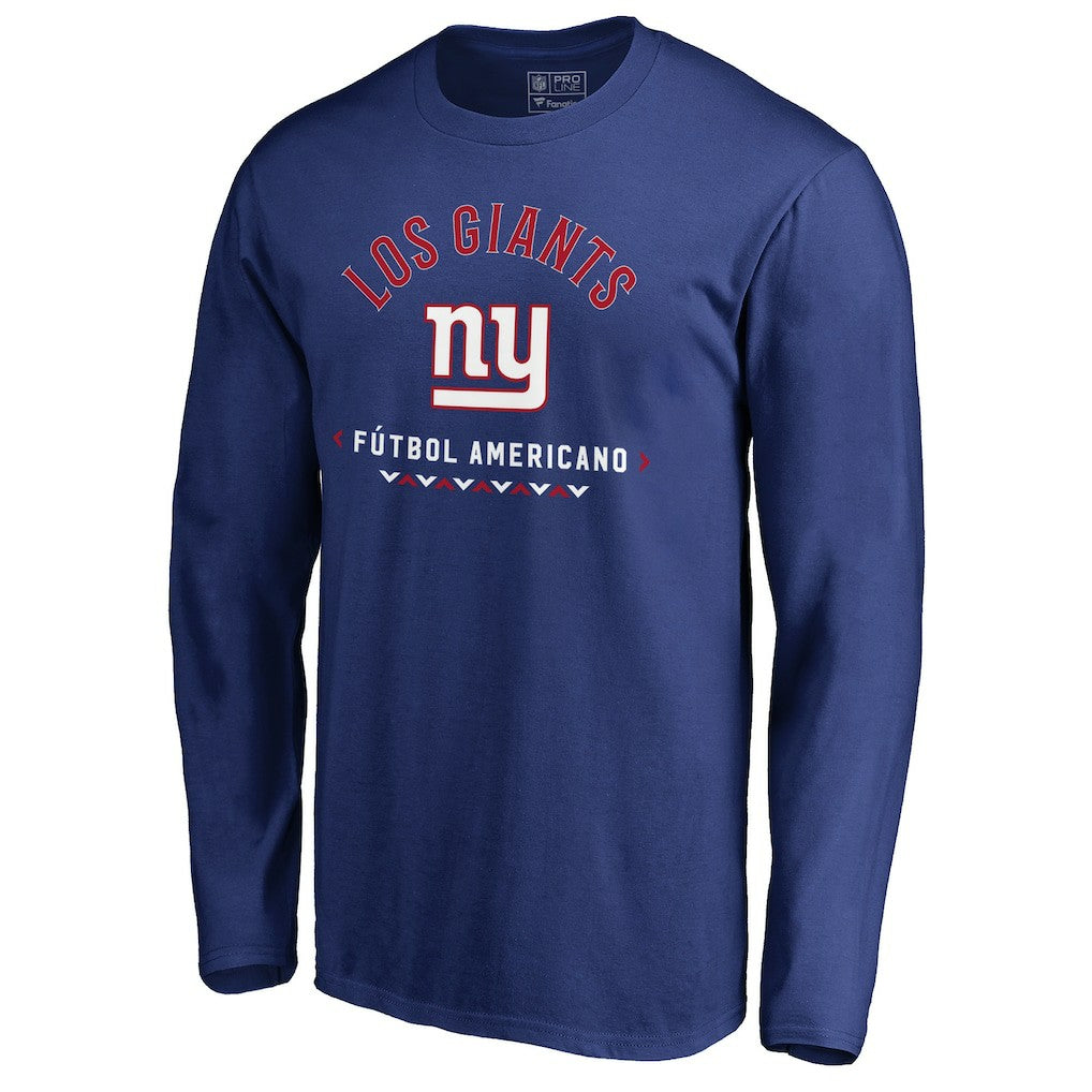 New York Giants Futbol Americano Long Sleeve T-Shirt - Royal outlet