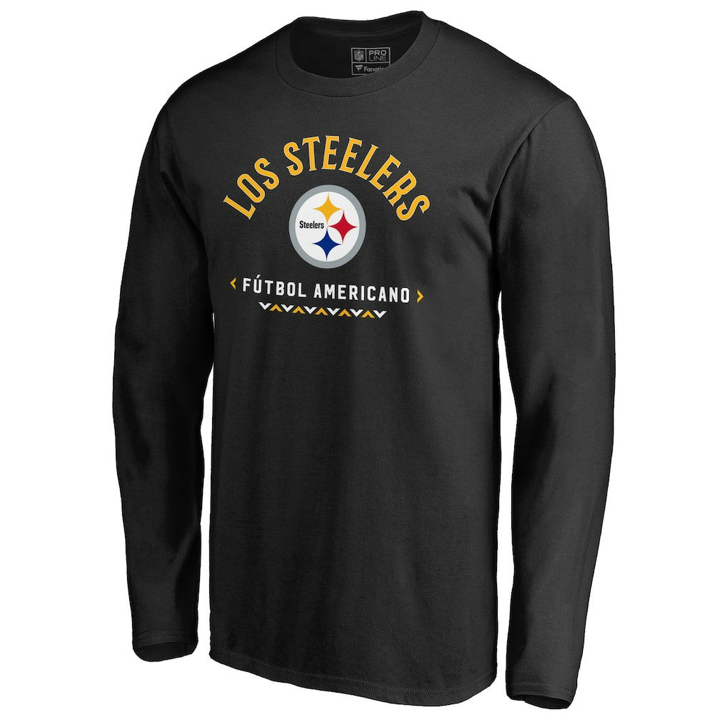 Pittsburgh Steelers Futbol Americano Long Sleeve T-Shirt - Black for sale
