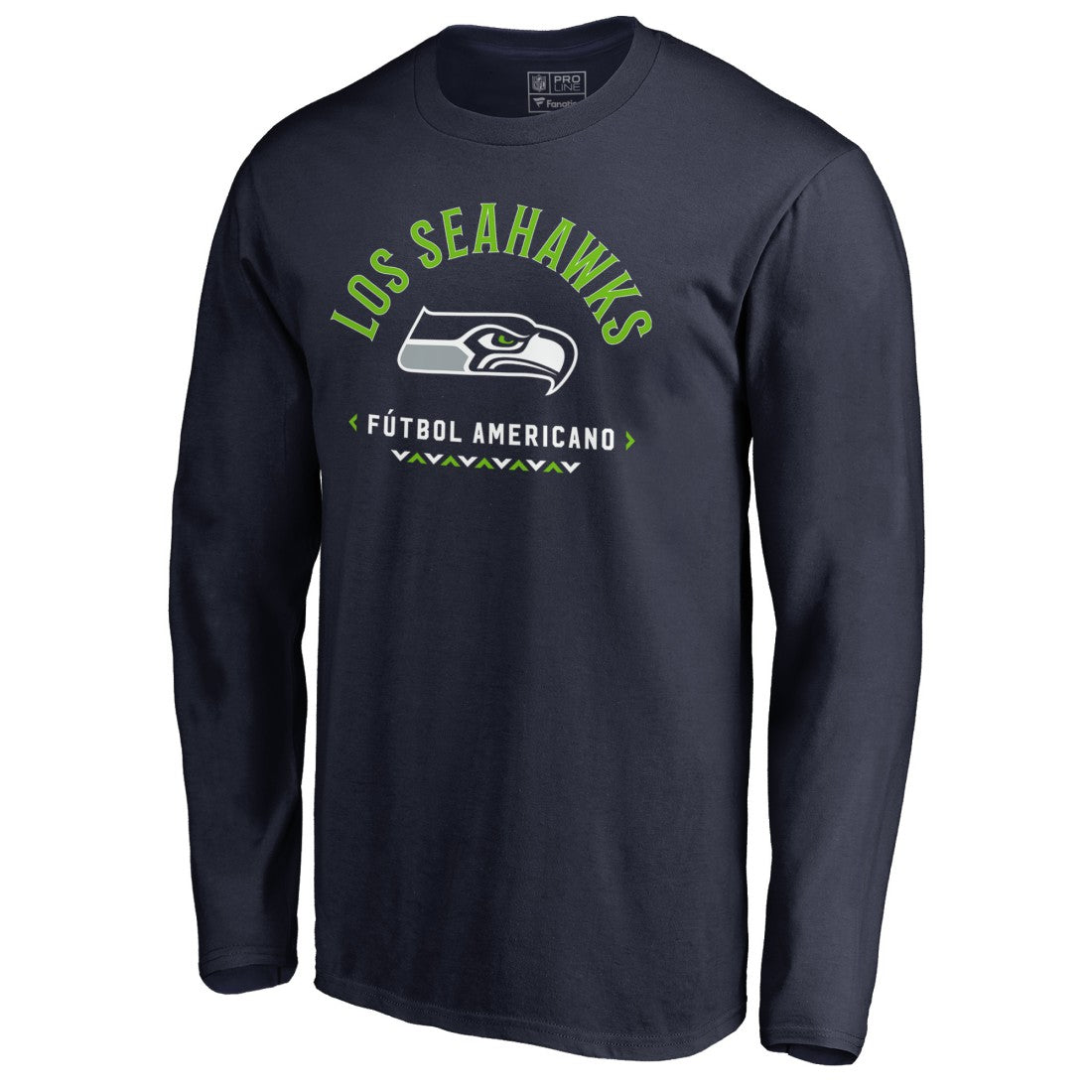 Seattle Seahawks Futbol Americano Long Sleeve T-Shirt - College Navy outlet