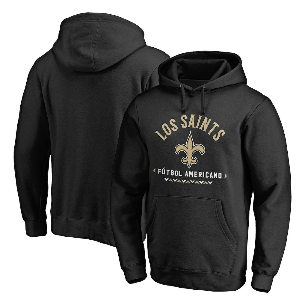 New Orleans Saints Futbol Americano Pullover Hoodie - Black outlet