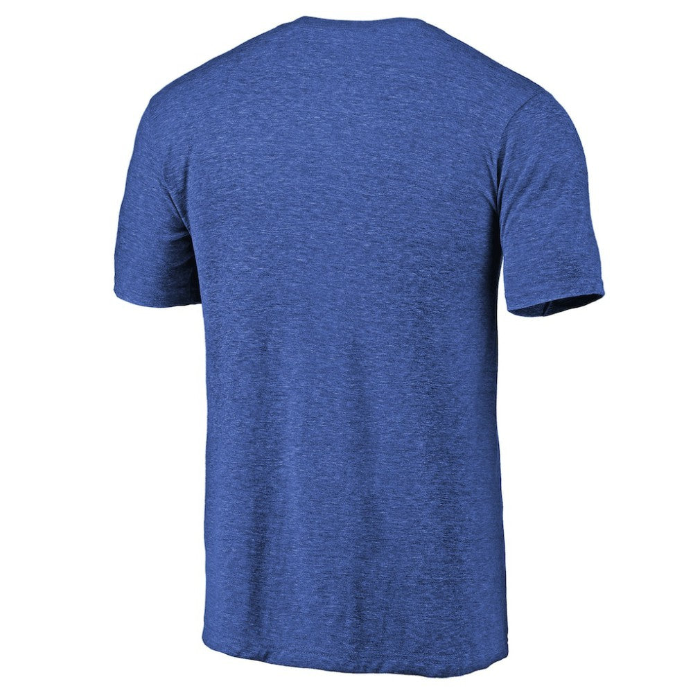 New York Rangers Primary Logo Left Chest Distressed Tri-Blend T-Shirt - Blue T-shirts