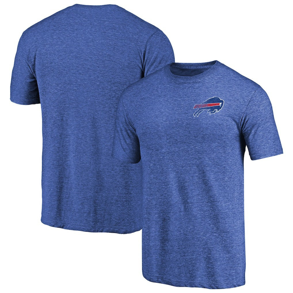 Buffalo Bills Primary Logo Left Chest Distressed Tri-Blend T-Shirt - Heathered Royal online