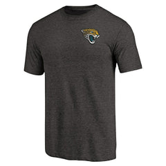 Jacksonville Jaguars Primary Logo Left Chest Distressed Tri-Blend T-Shirt - Heathered Black cheap