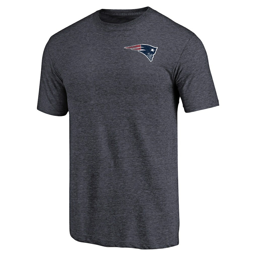 New England Patriots Primary Logo Left Chest Distressed Tri-Blend T-Shirt - Heathered Navy outlet