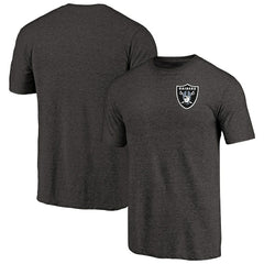 Las Vegas Raiders Primary Logo Left Chest Distressed Tri-Blend T-Shirt - Heathered Black on sale
