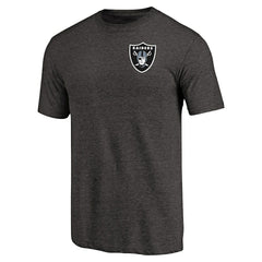 Las Vegas Raiders Primary Logo Left Chest Distressed Tri-Blend T-Shirt - Heathered Black on sale