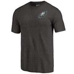 Philadelphia Eagles Primary Logo Left Chest Distressed Tri-Blend T-Shirt - Heathered Black discount