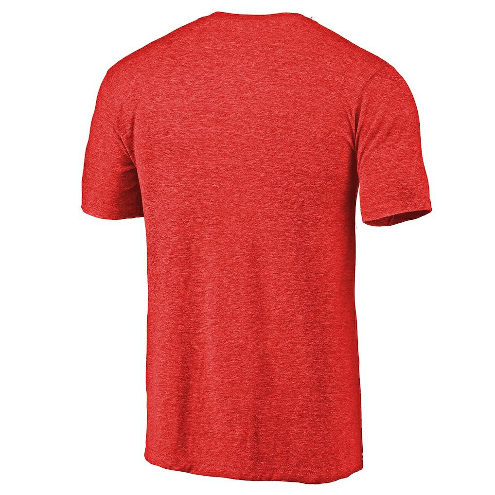 San Francisco 49ers Primary Logo Left Chest Distressed Tri-Blend T-Shirt - Heathered Scarlet cheap