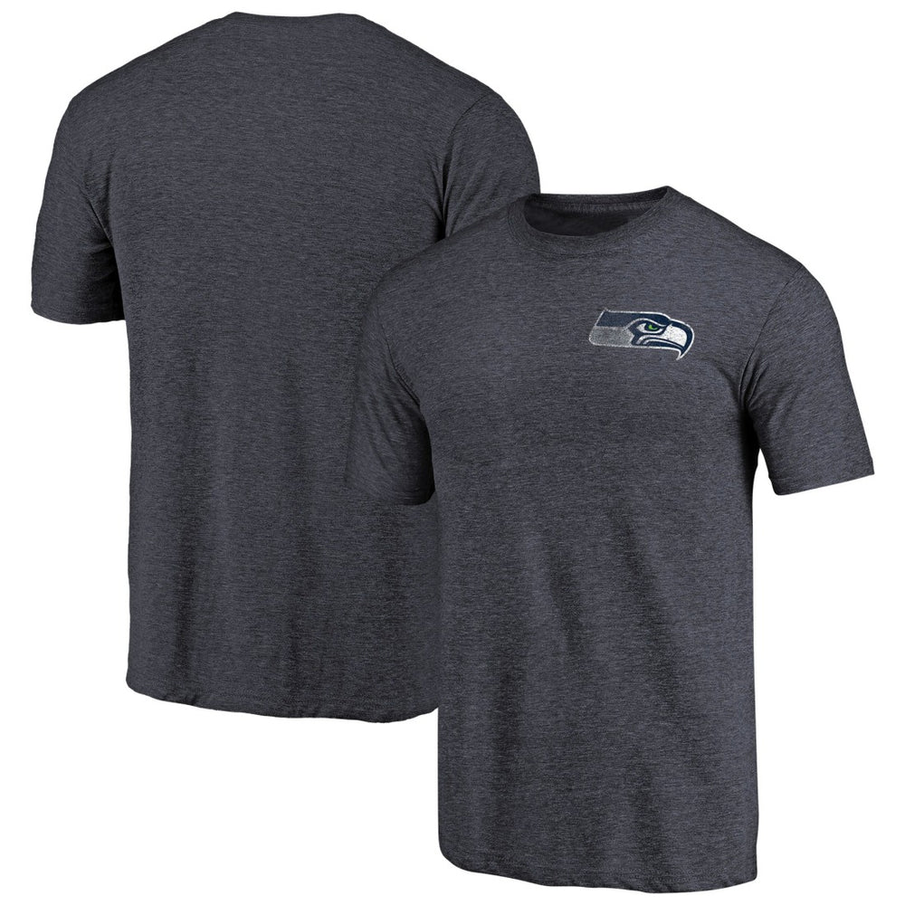 Seattle Seahawks Primary Logo Left Chest Distressed Tri-Blend T-Shirt - Heathered College Navy outlet