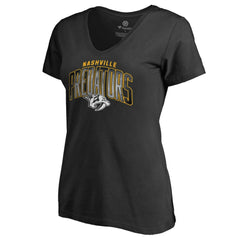 Nashville Predators Women's Arch Smoke V-Neck T-Shirt - Black T-shirts