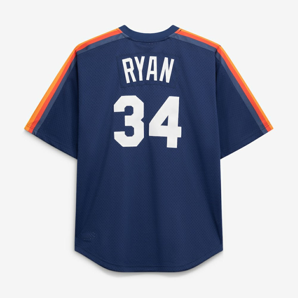 Nolan Ryan Houston Astros Cooperstown Collection Big & Tall Mesh Batting Practice Jersey Navy