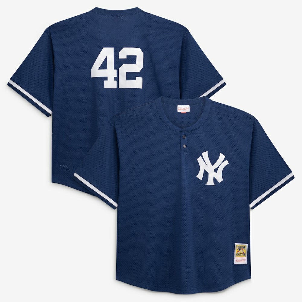 Mariano Rivera New York Yankees Mitchell & Ness Cooperstown Collection Big & Tall Mesh Batting Practice Jersey Navy