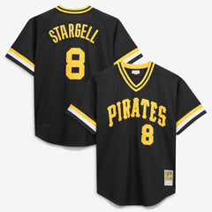 Willie Stargell Pittsburgh Pirates Cooperstown Collection Big & Tall Mesh Batting Practice Jersey Black