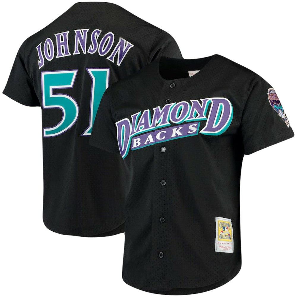 Randy Johnson Arizona Diamondbacks Big & Tall Cooperstown Mesh Batting Practice Jersey Black