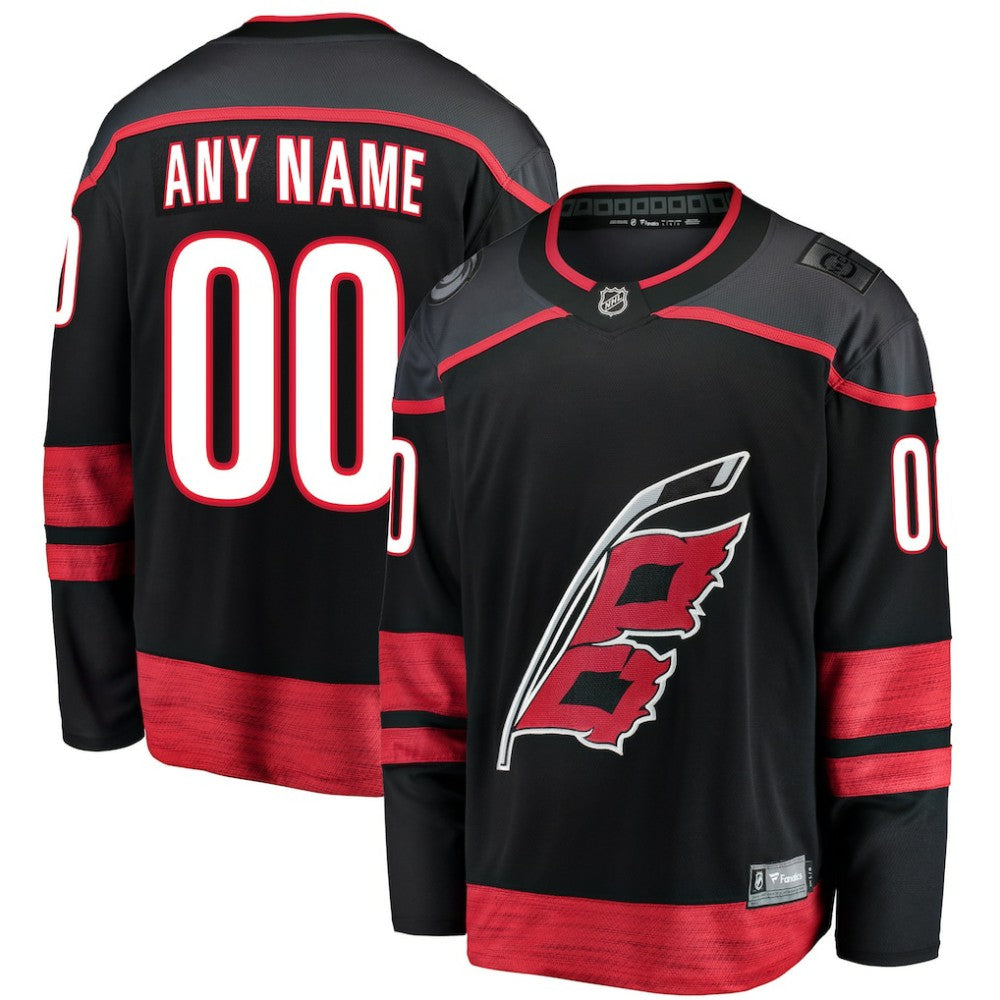 Carolina Hurricanes Fanatics Home Breakaway Custom Jersey - Black Jerseys