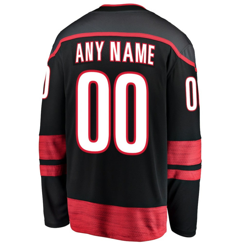 Carolina Hurricanes Fanatics Home Breakaway Custom Jersey - Black Jerseys