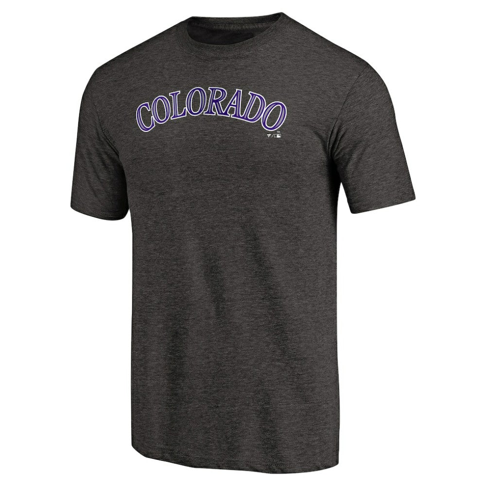 Colorado Rockies Team Wordmark Tri-Blend T-Shirt Black