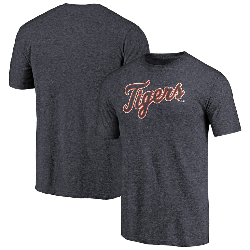 Detroit Tigers Team Wordmark Tri-Blend T-Shirt Navy
