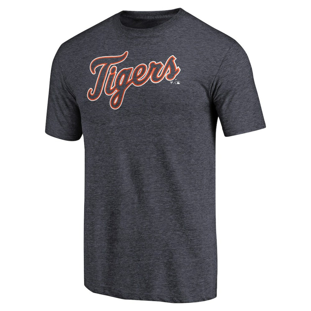 Detroit Tigers Team Wordmark Tri-Blend T-Shirt Navy