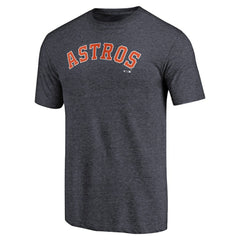 Houston Astros Team Wordmark Tri-Blend T-Shirt Navy