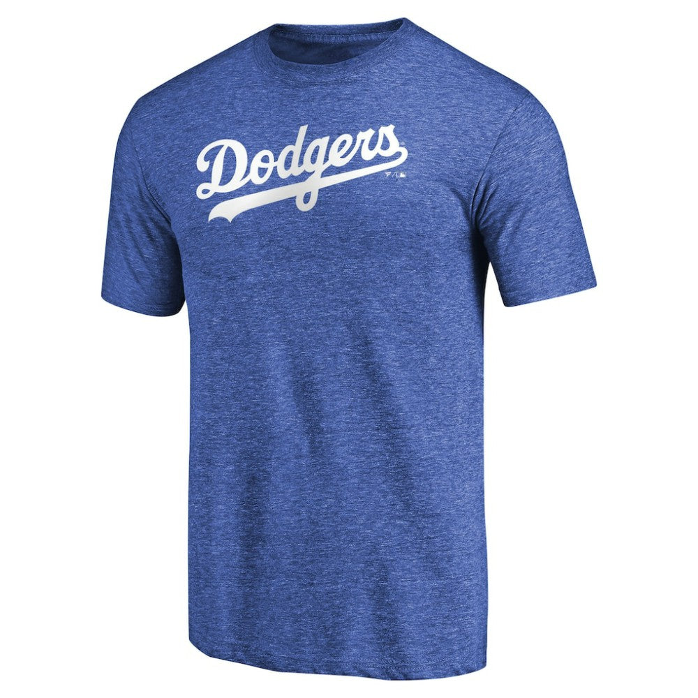 Los Angeles Dodgers Team Wordmark Tri-Blend T-Shirt Royal