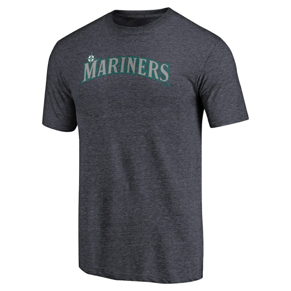 Seattle Mariners Team Wordmark Tri-Blend T-Shirt Navy