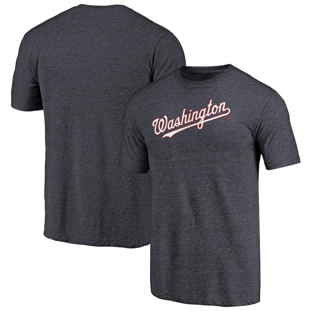Washington Nationals Team Wordmark Tri-Blend T-Shirt Navy