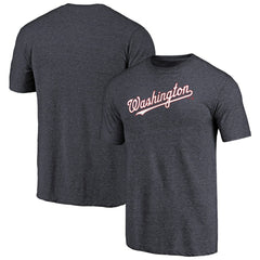 Washington Nationals Team Wordmark Tri-Blend T-Shirt Navy
