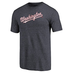Washington Nationals Team Wordmark Tri-Blend T-Shirt Navy