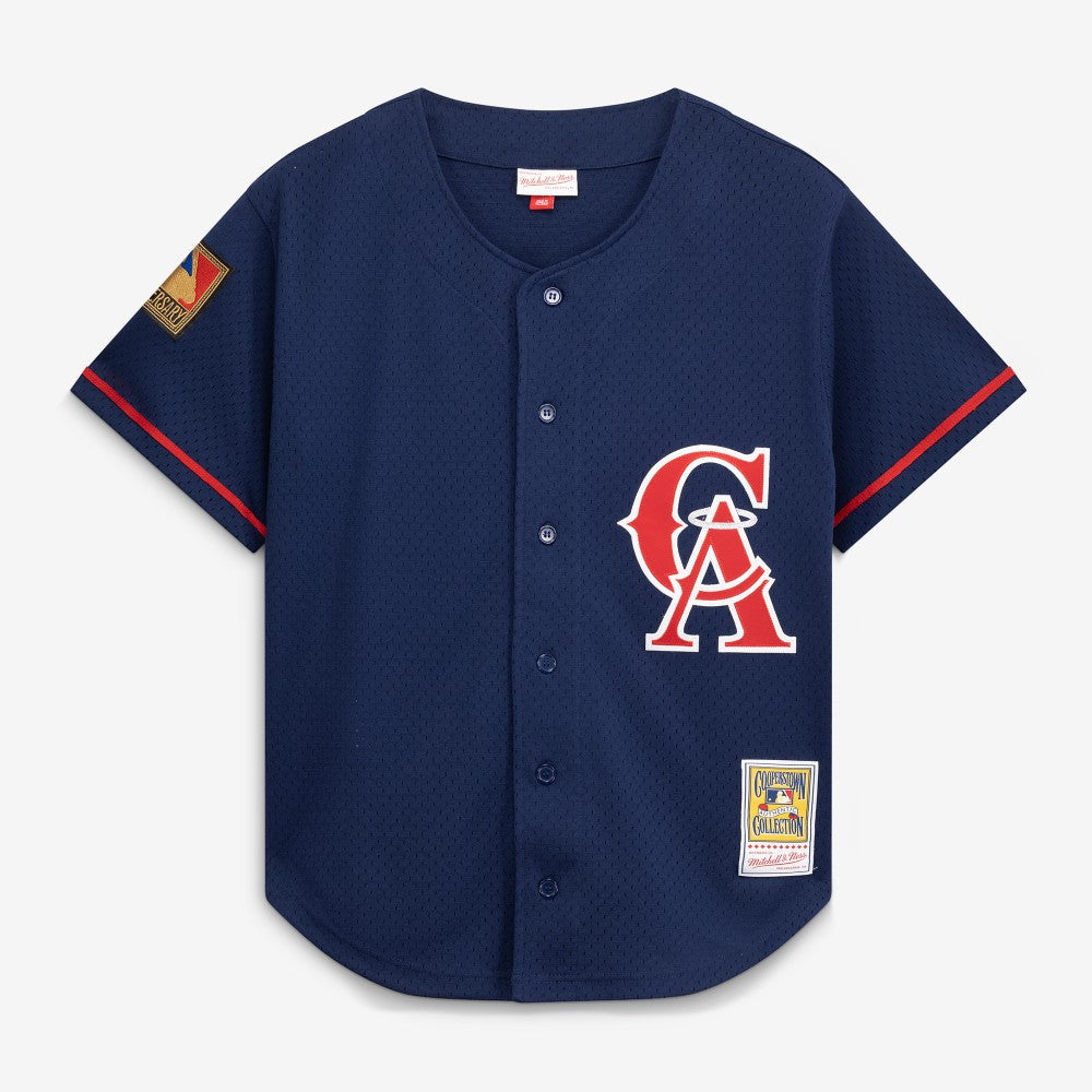 Bo Jackson California Angels Cooperstown Collection Mesh Batting Practice Button-Up Jersey Navy