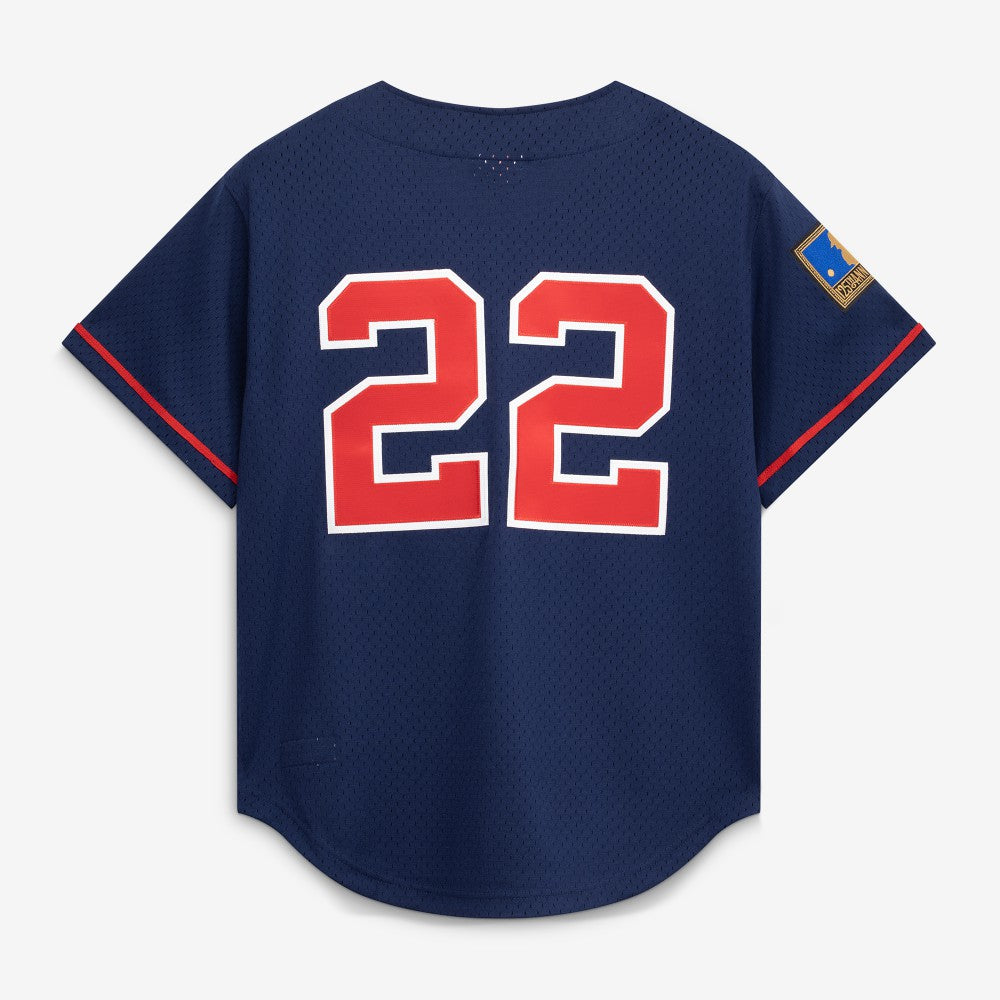 Bo Jackson California Angels Cooperstown Collection Mesh Batting Practice Button-Up Jersey Navy