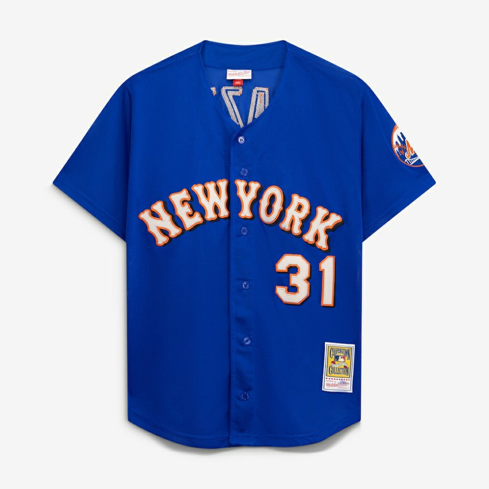 Mike Piazza New York Mets Cooperstown Collection Mesh Batting Practice Button-Up Jersey Royal