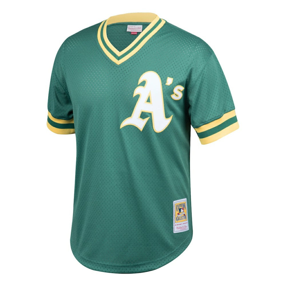 Rickey Henderson Athletics Youth Cooperstown Collection Mesh Batting Practice Jersey Green