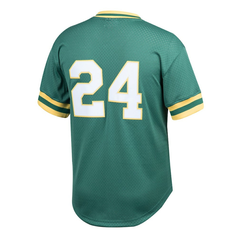 Rickey Henderson Athletics Youth Cooperstown Collection Mesh Batting Practice Jersey Green