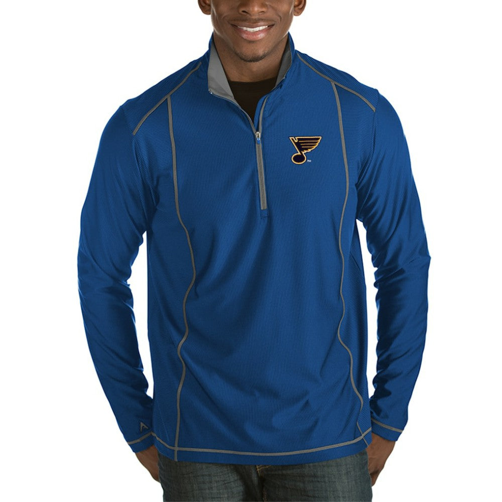 St. Louis Blues Antigua Tempo Desert Dry Half-Zip Pullover Jacket - Royal Pullover