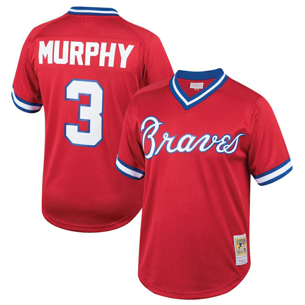 Dale Murphy Atlanta Braves Youth Cooperstown Collection Mesh Batting Practice Jersey Red