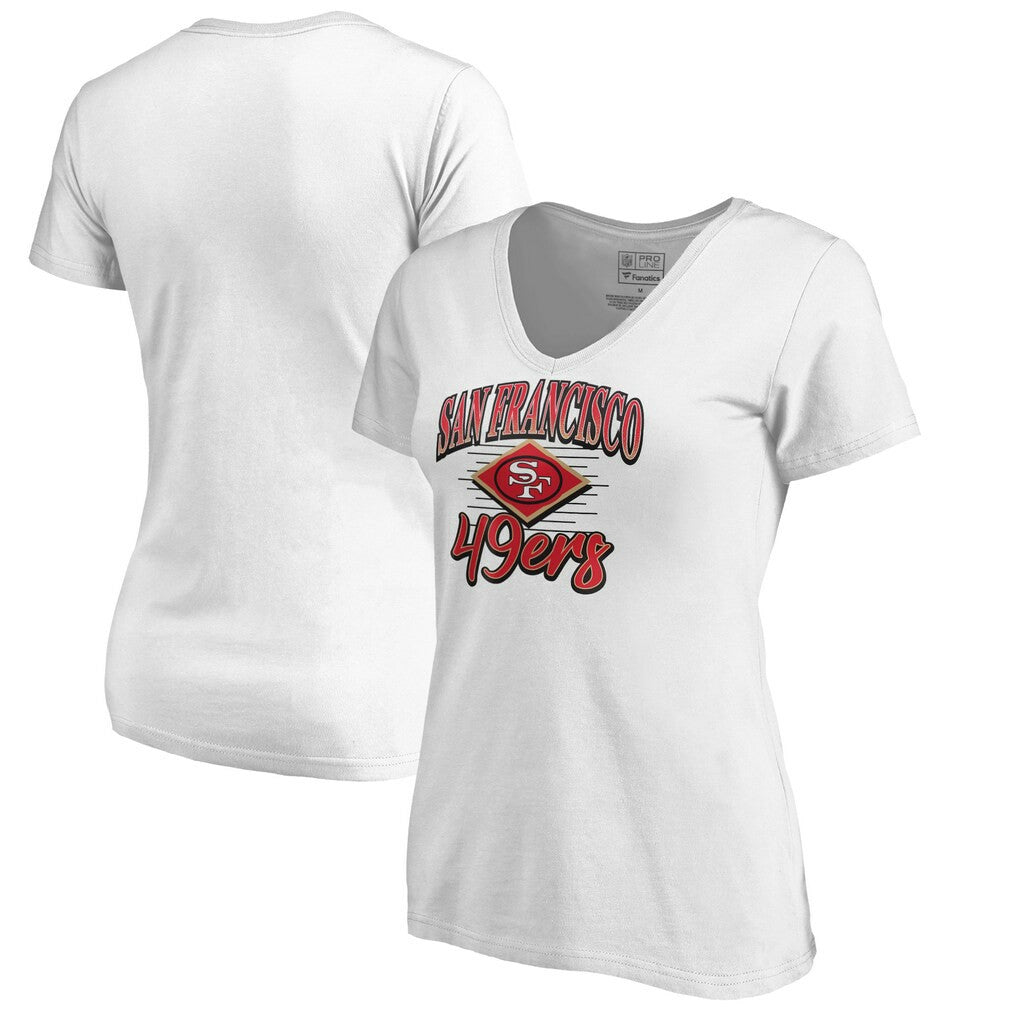 San Francisco 49ers Women's Artifact V-Neck T-Shirt - White cheap
